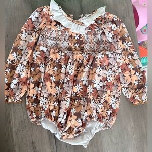 Floral Baby Romper with Ruffle Collar 18-24m